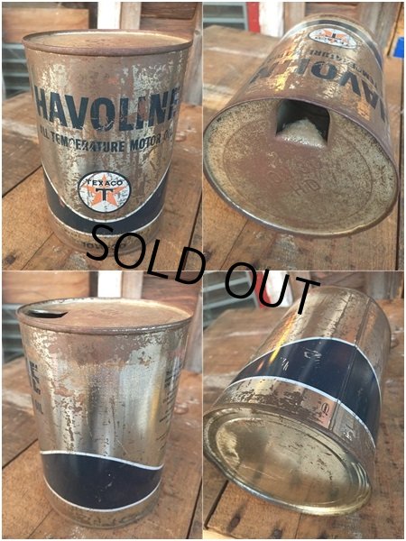 画像4: SALE！ Vintage TEXACO HAVOLINE 1 Quart Motor Oil Can  (AL4244)  (4)