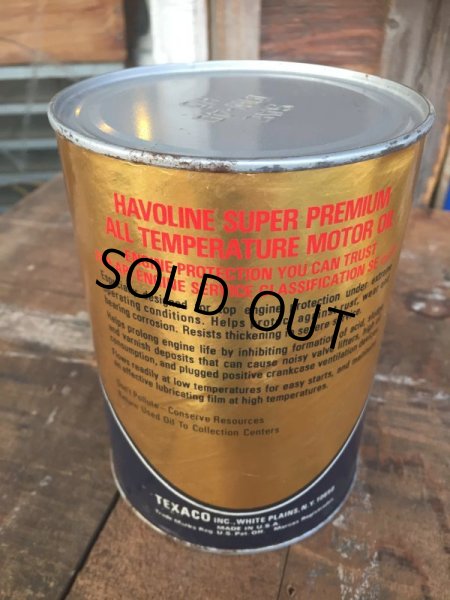 画像2: SALE! Vintage TEXACO HAVOLINE 1 Quart Motor Oil Can (AL4184)  (2)