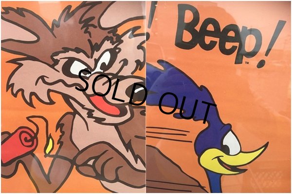 画像2: 70s Vitage ROAD RUNNER & WILE E COYOTE Original Poster w/Frame (AL573) (2)