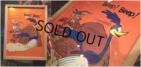 画像6: 70s Vitage ROAD RUNNER & WILE E COYOTE Original Poster w/Frame (AL573) (6)