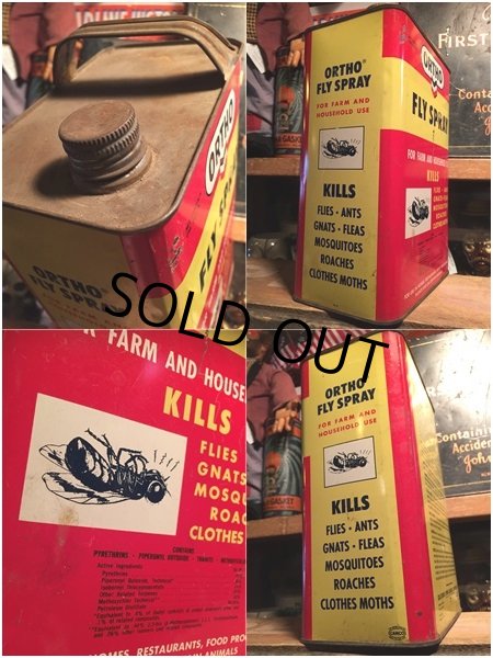 画像3: Vintage ORTHO FLY SPRAY Metal Can 1GL (AL5727)  (3)