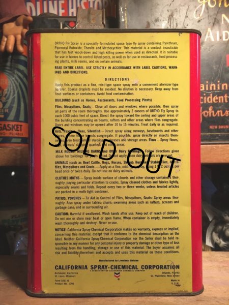 画像2: Vintage ORTHO FLY SPRAY Metal Can 1GL (AL5727)  (2)