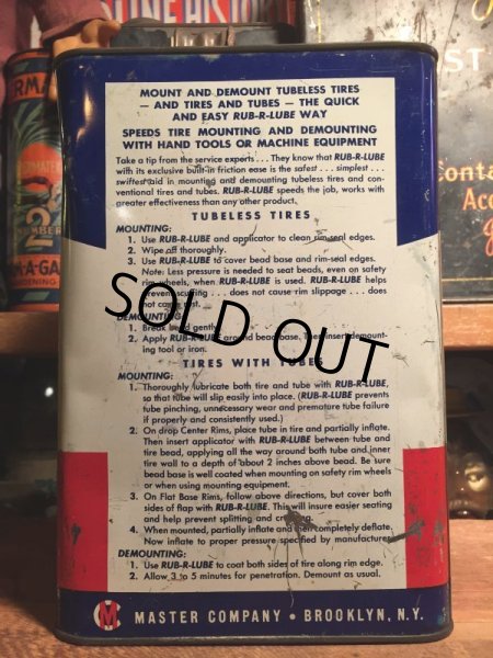 画像2: Vintage Rub R Lube Rubber Lubricant Metal Can 1GL (AL5743)  (2)