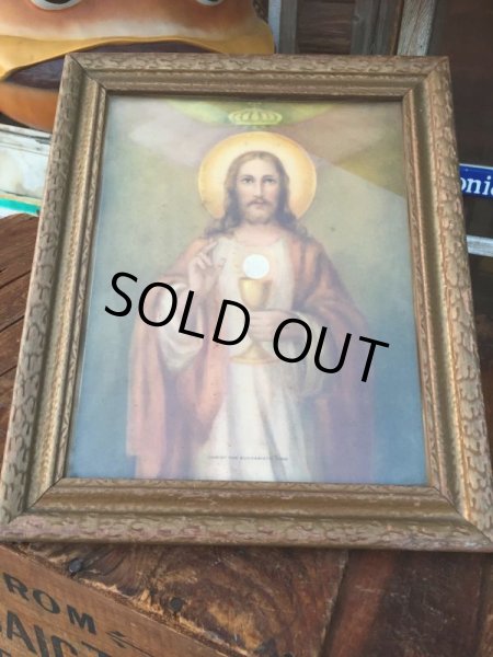 画像1: Vintage Jesus Wall Deco w/frame  (AL577) (1)