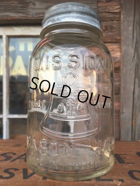 画像1: Vintage Mission Mason Glass Jar (AL5993) (1)