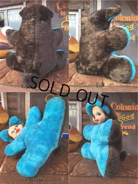 画像2: Vintage Rubber Face Doll Bear Blue (AL589） (2)