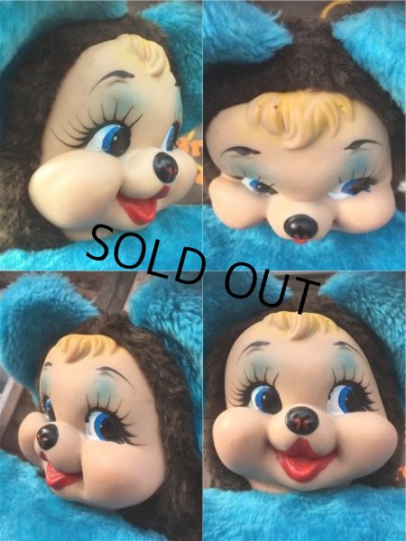 画像3: Vintage Rubber Face Doll Bear Blue (AL589） (3)