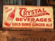 画像1: 40s Vintage Crystal Cola Soda Embosed Tin Sign (AL707) (1)