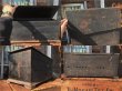 画像2: Antique Wooden General Store Display Chest Box (AL711) (2)