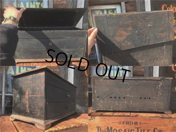 画像2: Antique Wooden General Store Display Chest Box (AL711) (2)