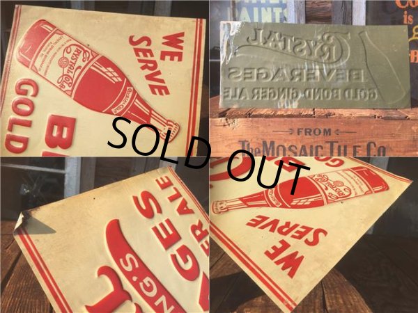 画像3: 40s Vintage Crystal Cola Soda Embosed Tin Sign (AL707) (3)