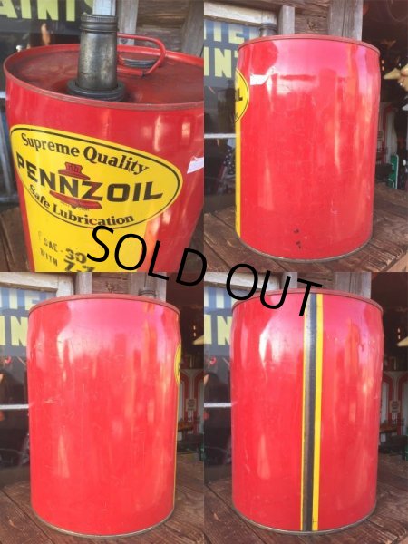 画像2: Vintage Pennzoil 5GL Motor Gas/Oil Can (AL423)  (2)