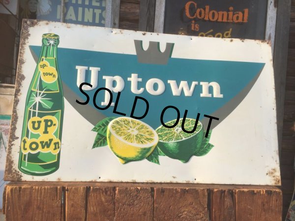画像1: Vintage Uptown Soda  Embosed Sign (AL709) (1)