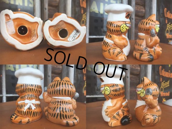 画像2: 80s Vintage Garfield Ceramic S&P Shaker (AL745) (2)