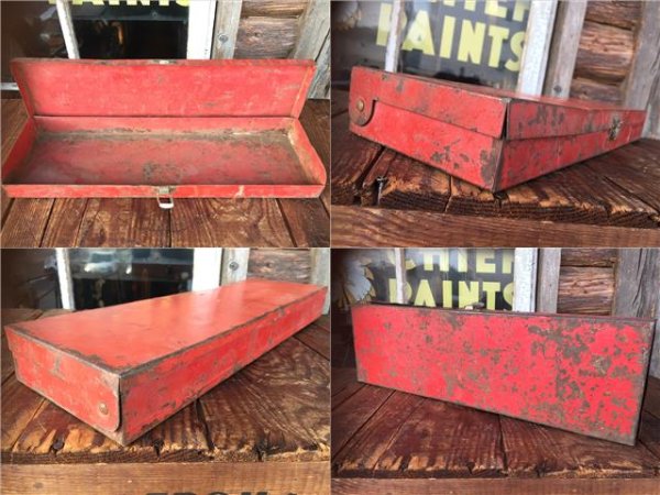 画像2: Vintage Tool Box Red (AL783) (2)