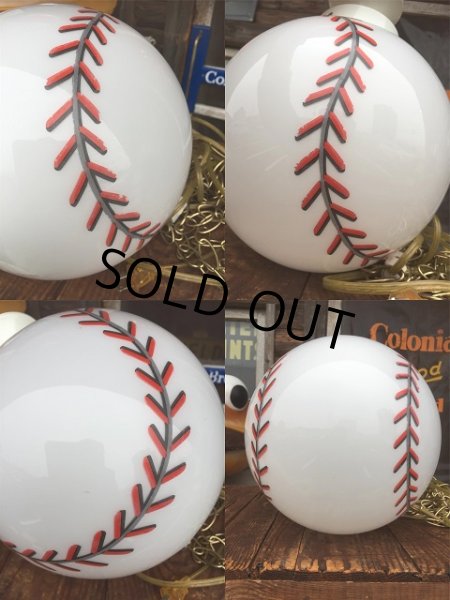 画像2: Vintage Baseball Milk Glass Swag Lamp (AL804) (2)