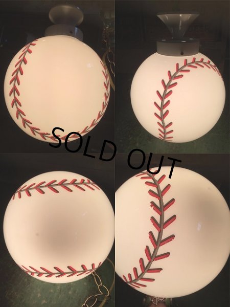 画像4: Vintage Baseball Milk Glass Swag Lamp (AL804) (4)