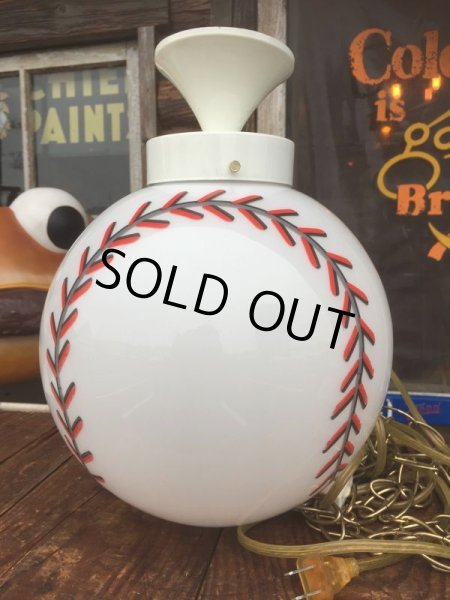 画像1: Vintage Baseball Milk Glass Swag Lamp (AL804) (1)