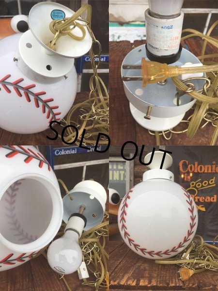 画像3: Vintage Baseball Milk Glass Swag Lamp (AL804) (3)