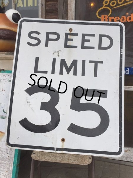 画像1: Vintage Road Sign "SPEED LIMIT 35" (AL875) (1)