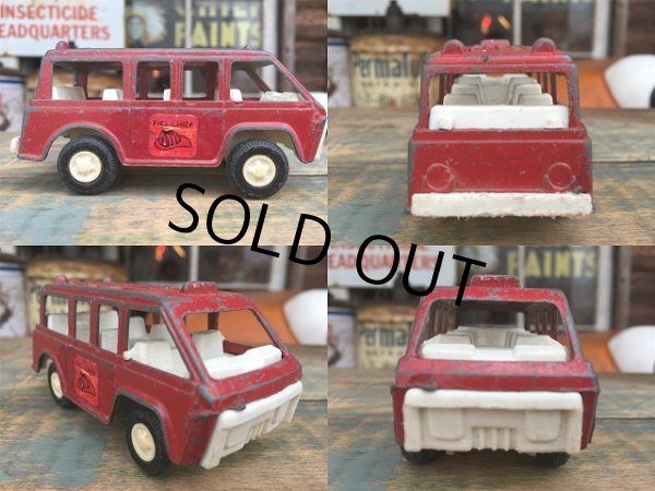 画像2: 70s Vintage TootsieToy Die Cast Mini Car fire chief Van (AL888) (2)