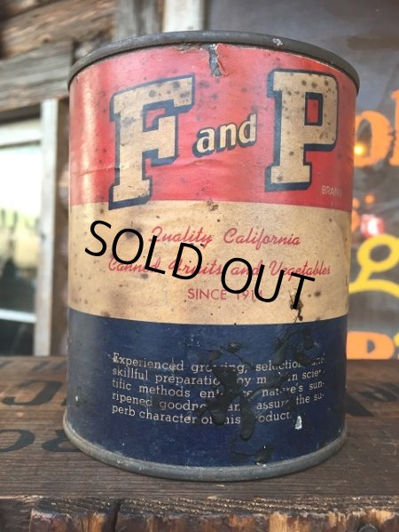 画像2: Vintage F and P California Spinach Tin Can (AL897) (2)