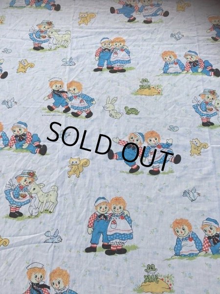 画像1: 70s Vintage Flat Sheet /  Raggedy Ann＆Andy (AL918) (1)