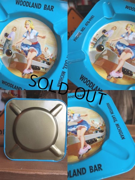 画像2: 50s Vintage Pin-Up Girl Ashtray WOODLAND BAR (AL941) (2)