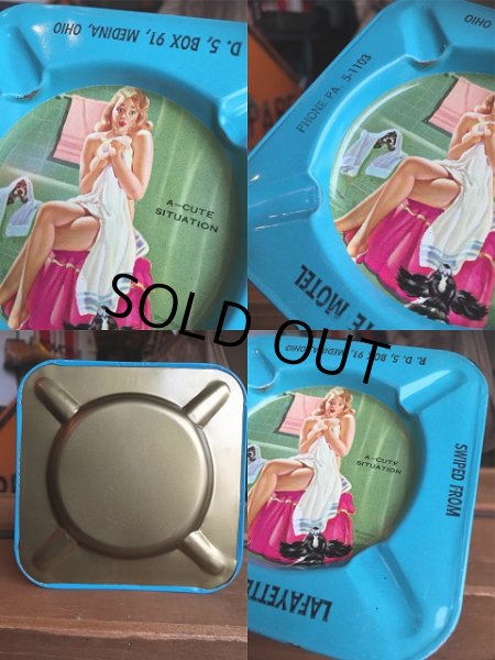 画像2: 50s Vintage Pin-Up Girl Ashtray LAFAYETTE MOTEL (AL940) (2)