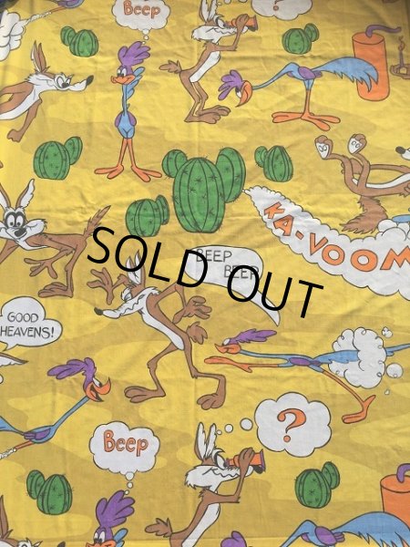 画像2: 70s Vintage Flat Sheet /  Road Runner & Wile E. Coyote (AL961) (2)