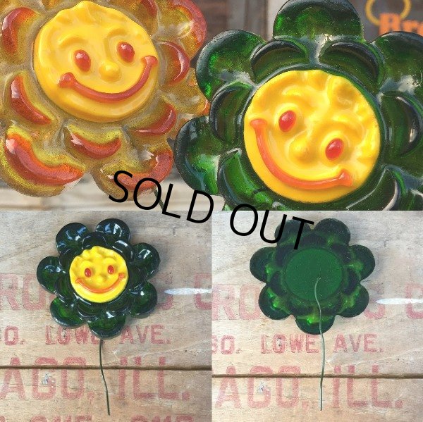 画像3: Vintage Decor Smiley Face Flower Green (AL985) (3)
