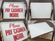 画像2: Vintage Metal Sign Plase Pay Cashier Inside (AL5540)  (2)