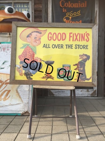 画像2: 50s Vintage DEL MONTE Original Store Poster Sign w/frame (AL6508) (2)