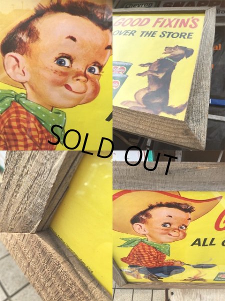 画像5: 50s Vintage DEL MONTE Original Store Poster Sign w/frame (AL6508) (5)