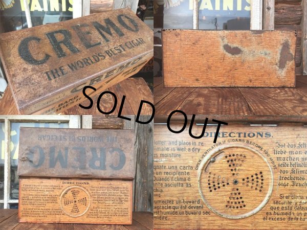 画像4: Vintage CREMO Cigar Humidor Store Display Tin (AL6731) (4)