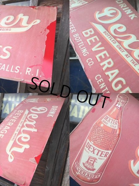 画像3: 50s Vintage Drink DEXTER Soda Embossed Metal Sign (AL6806) (3)