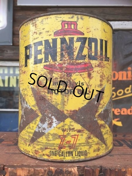 画像1: Vintage PENNZOIL Motor Oil 1GL Can (AL7046) (1)