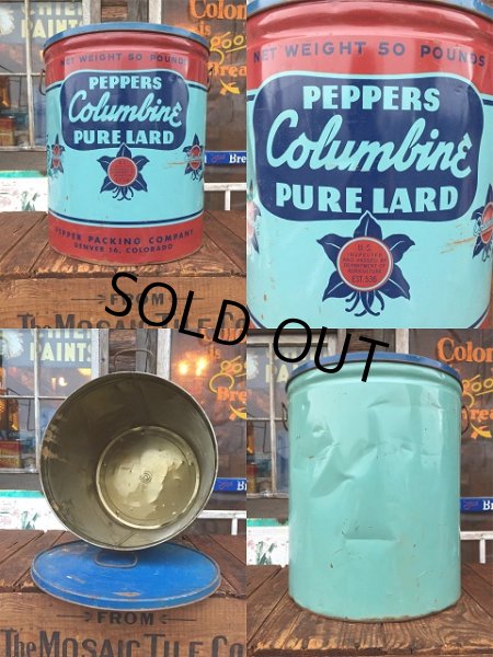 画像3: 40s Vintage Colmbine Pure Lard Tin (AL7398) (3)