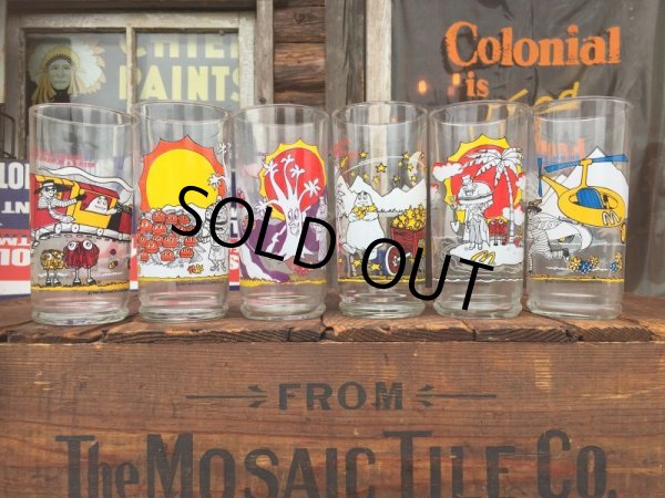 画像3: 80s Vintage McDonalds Adventure Glasses Complete Set of 6 (AL7708) (3)
