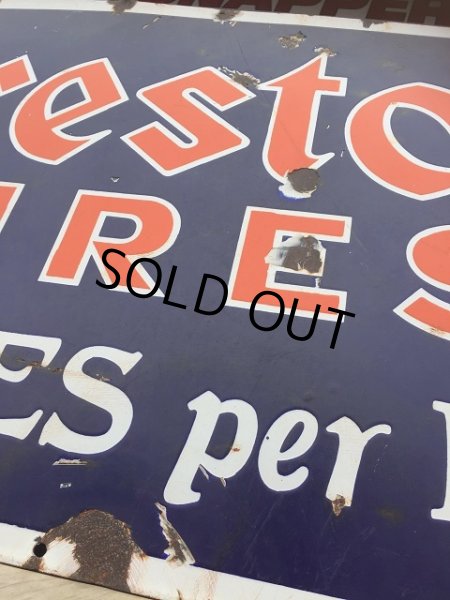 画像5: 40s Vintage Firestone Tires Porcelain Sign (AL7686) (5)