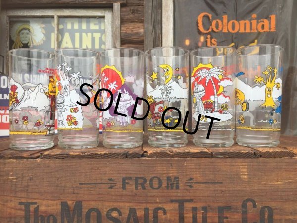 画像2: 80s Vintage McDonalds Adventure Glasses Complete Set of 6 (AL7708) (2)