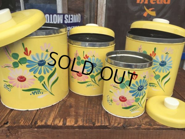 画像9: Vintage Ransburg Canister Set of 4 Flower (AL8585) (9)