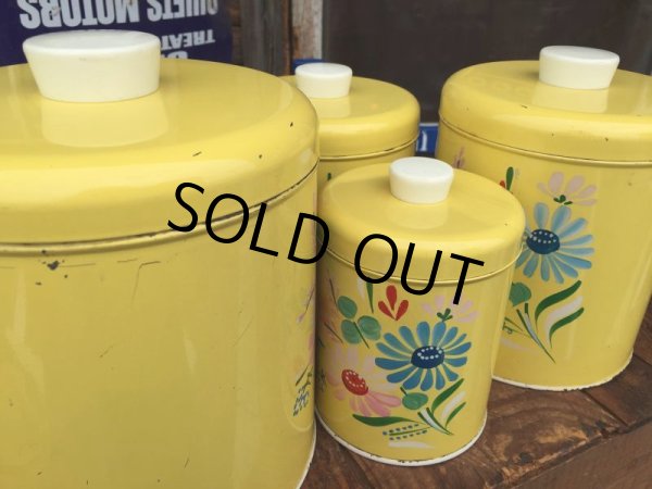 画像12: Vintage Ransburg Canister Set of 4 Flower (AL8585) (12)