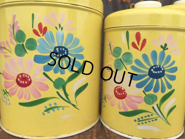 画像11: Vintage Ransburg Canister Set of 4 Flower (AL8585) (11)