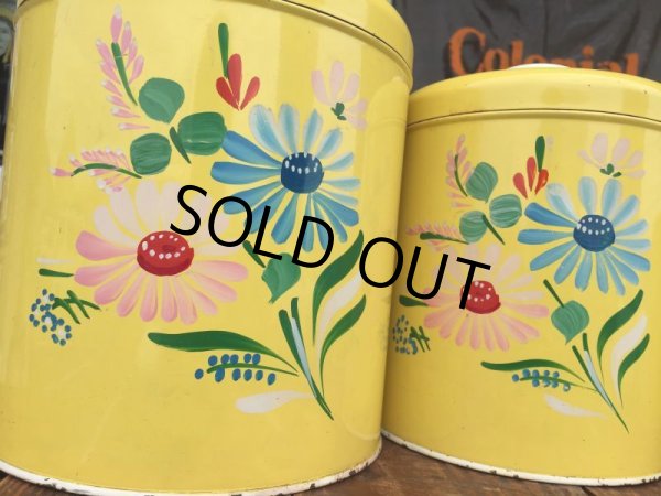 画像10: Vintage Ransburg Canister Set of 4 Flower (AL8585) (10)