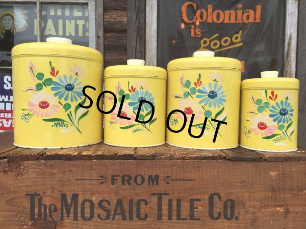 画像2: Vintage Ransburg Canister Set of 4 Flower (AL8585) (2)