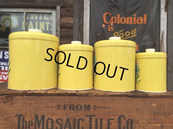 画像3: Vintage Ransburg Canister Set of 4 Flower (AL8585) (3)