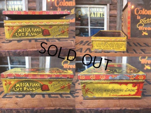 画像2: Vintage MECCA Flake Tabacco Tin Can (AL8768) (2)