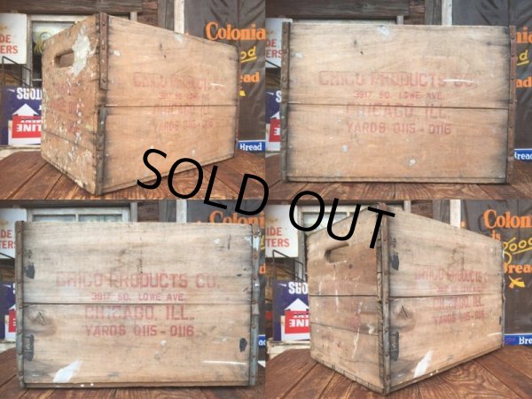 画像3: Vintage CHICO PRODUCTS COMPANY Wooden Crate Box (AL9360) (3)