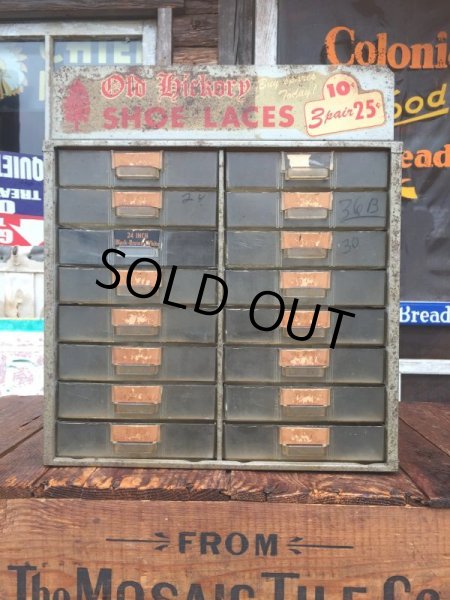 画像4: Vintage Old Hickory Shoe Lace Store Display Cabinet (AL9457) (4)